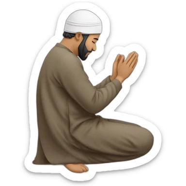 ein muslim who is praying and is in sajda making dua sticker