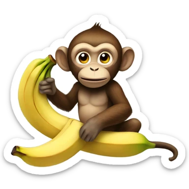 Monkey riding a banana  sticker