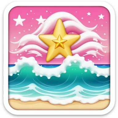 Beach waves with star in the middle (pink sea) sticker