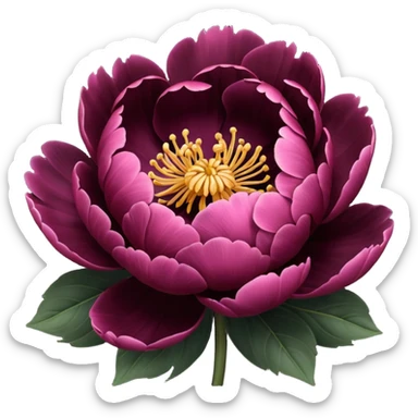 goth black peony sticker