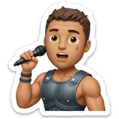 gladiator singing with micro sticker