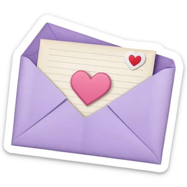 light purple love letter sticker