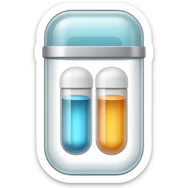 medicine capsule in case in nutral colors sticker