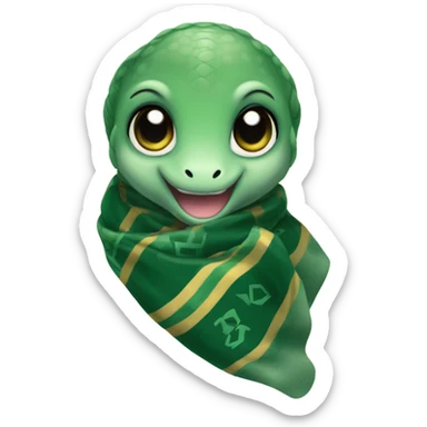 cute baby snake wearing Slytherin scarf hogwarts sticker