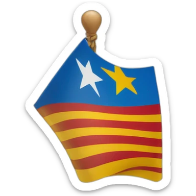 Catalan flag with side blue triangle and a white star in it sticker