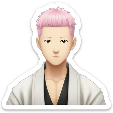 Yuji itadori, jujutsu kaisen, light pink hair sticker