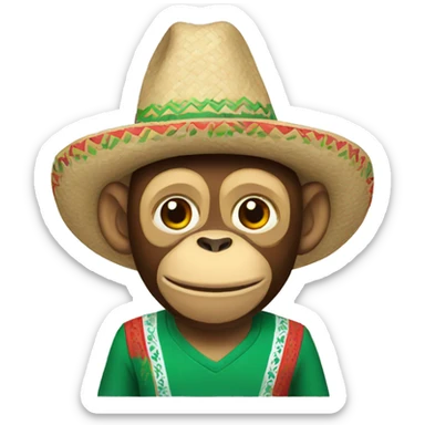 mexican monkey wearing a méxico shirt  sticker