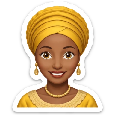 AFRICAN mother wearing gele, smiling, half body  sticker