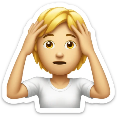 emoji that is realy trying to thing with hands on head more thinking sticker