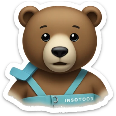 Un oso con un buzo con la letra D sticker