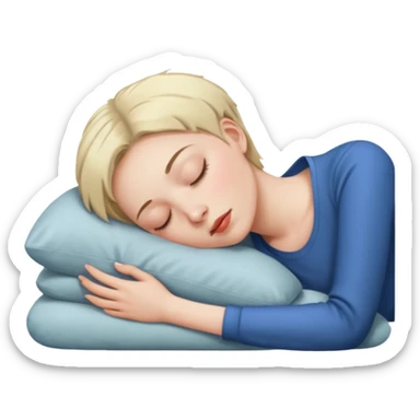 Une femme aux cheveux courts qui dort sticker