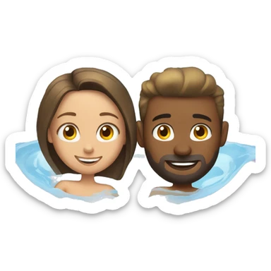 Guy and girl in hot tub sticker