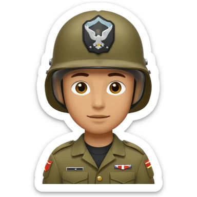 soldier with helmet  sticker