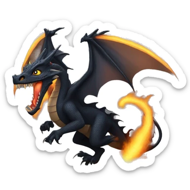 Dragón negro furia nocturna sticker