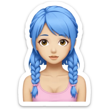 Blue Pastel Gyaru Summer Girl sticker