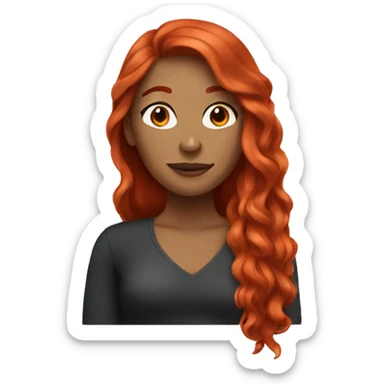Woman with long red hair sticker