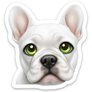 White frenchie green eye blue eye sticker