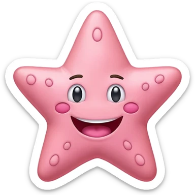 Patrick Star from SpongeBob SquarePants, classic emoji style sticker