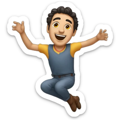 Raúl Fernández Cozar jumping of joy sticker