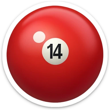 The number 14 on a red pool ball sticker