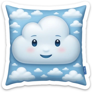 simple ethereal white pillow emoji with a gentle misty glow and faint blue highlights sticker