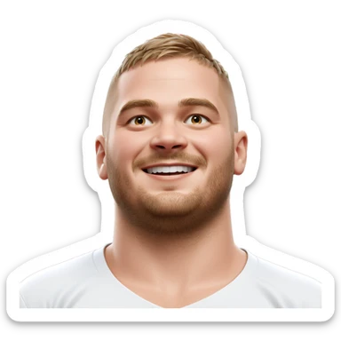 smiling boy in white shirt sticker