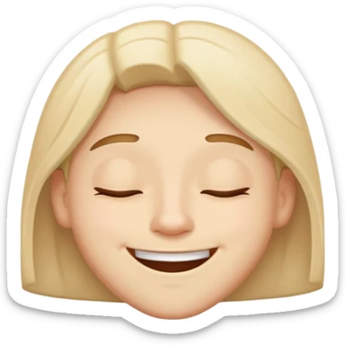 Happy, very relaxed face with half-closed eyes and a goofy grin sticker