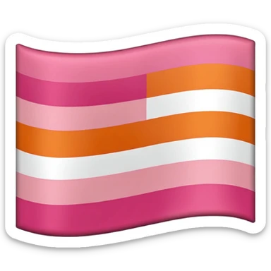 flag with the following colours in horizontal stripe: dark orange, light orange, white, light pink, dark pink sticker