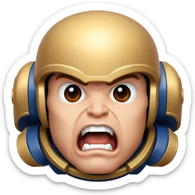 curious space marine wit open mouth sticker