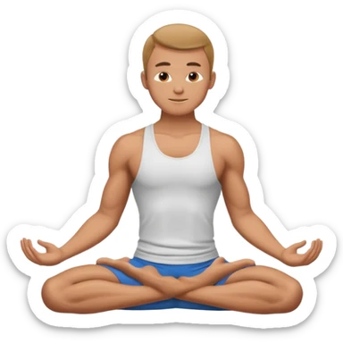 guy working out yoga sticker
