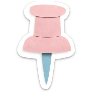 soft pastel miniature push pin icon for planners, pink color sticker