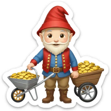 gnome with wheelbarrow sticker