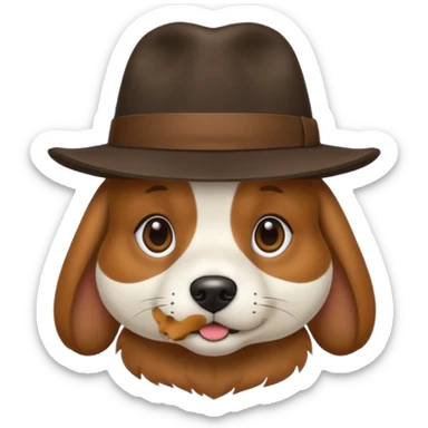 Dog wearing a fedora sticker