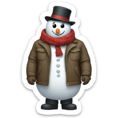 Snowman with a jacket  sticker
