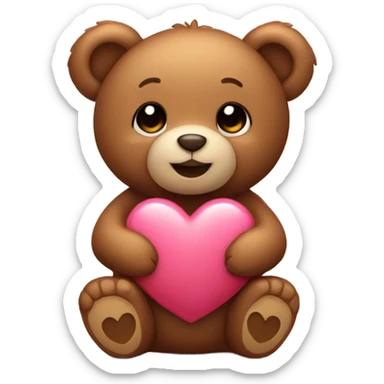 teddy bear holding heart  sticker