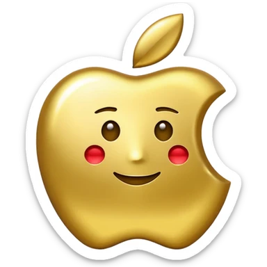 Create a yuan sign emoji in apple emoji style with gold color, no text, just the symbol. sticker