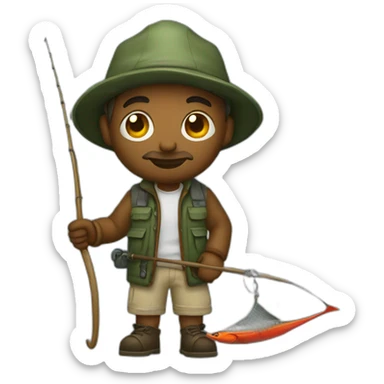 fisher with a big hook sticker