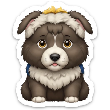A dark-colored Caucasian Shepherd puppy with cropped ears sticker