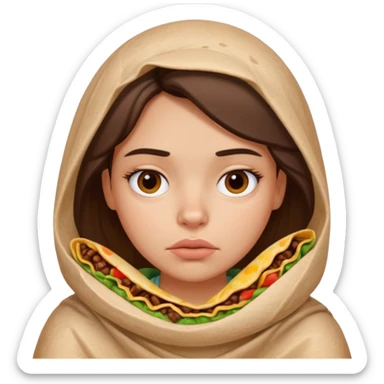 resting burrito face girl sticker
