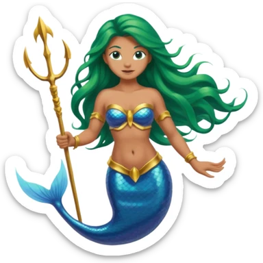 Mermaid with Trident – Warrior mermaid with weapon sticker