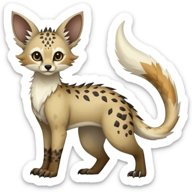 Feral Rare Fantasy Vernid-Trico-species by LiLaiRa, random markings, tufted tail, tufted ears, full body sticker