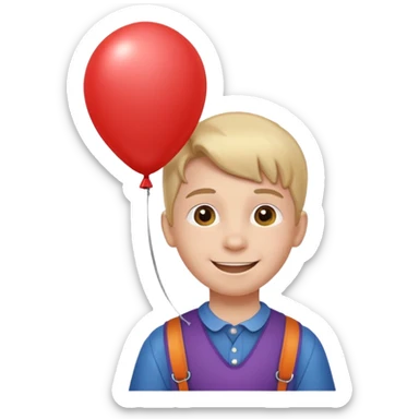 kid with baloon sticker
