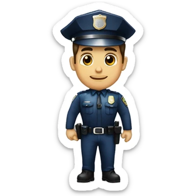 policía guapo moreno con un pendiente de un lado de diamante  sticker