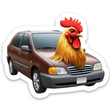 rooster on car sticker