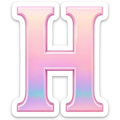 Iridescent pastel pink romantic Font setting icon with letter H sticker