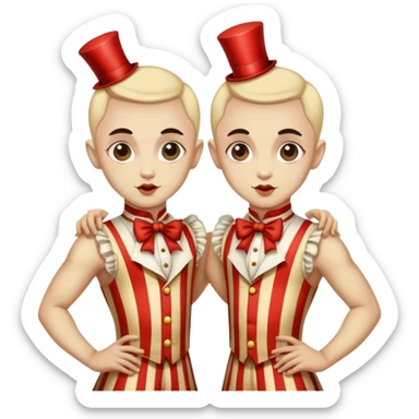Vintage circus siamese twins ￼ sticker