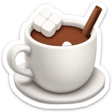 Cup of cacao with marshmallows sticker