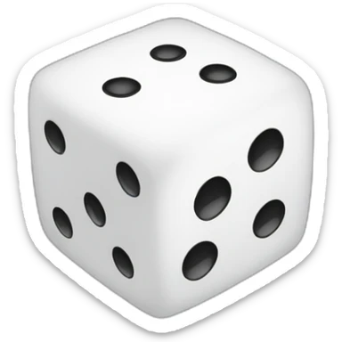 a dice white and black sticker