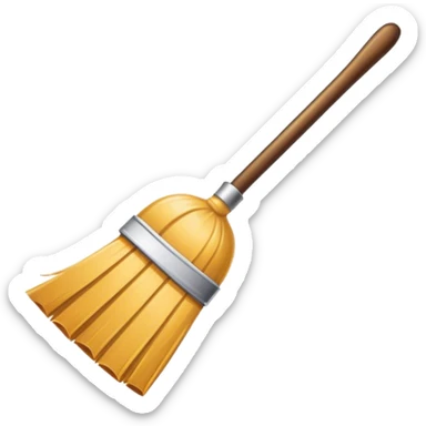 broom logo, brand, restaurant logo, retro sticker