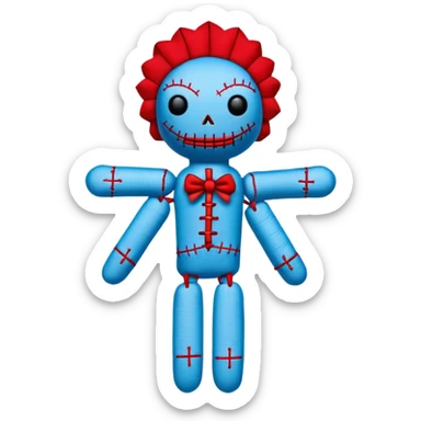 carolina blue and red voodoo doll sticker